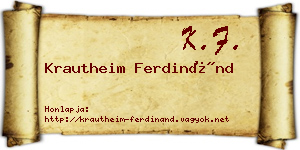 Krautheim Ferdinánd névjegykártya
